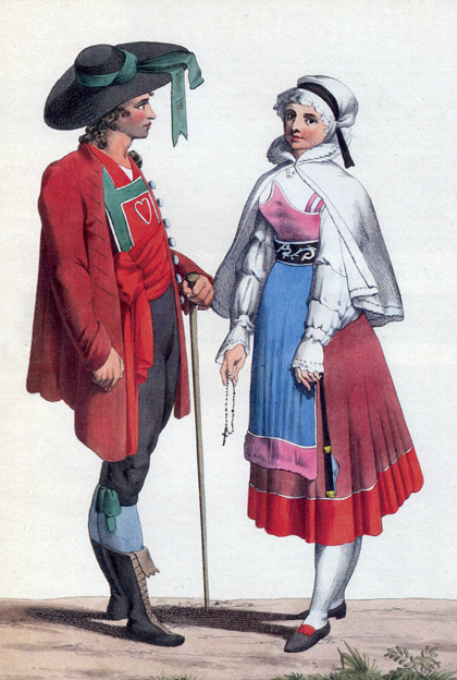 Moški visoki čevlji z vezalkami in ženski nizki (Zilja, 1. polovica 19. stoletja)